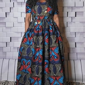 Custom Made African Print Maxi Dress
